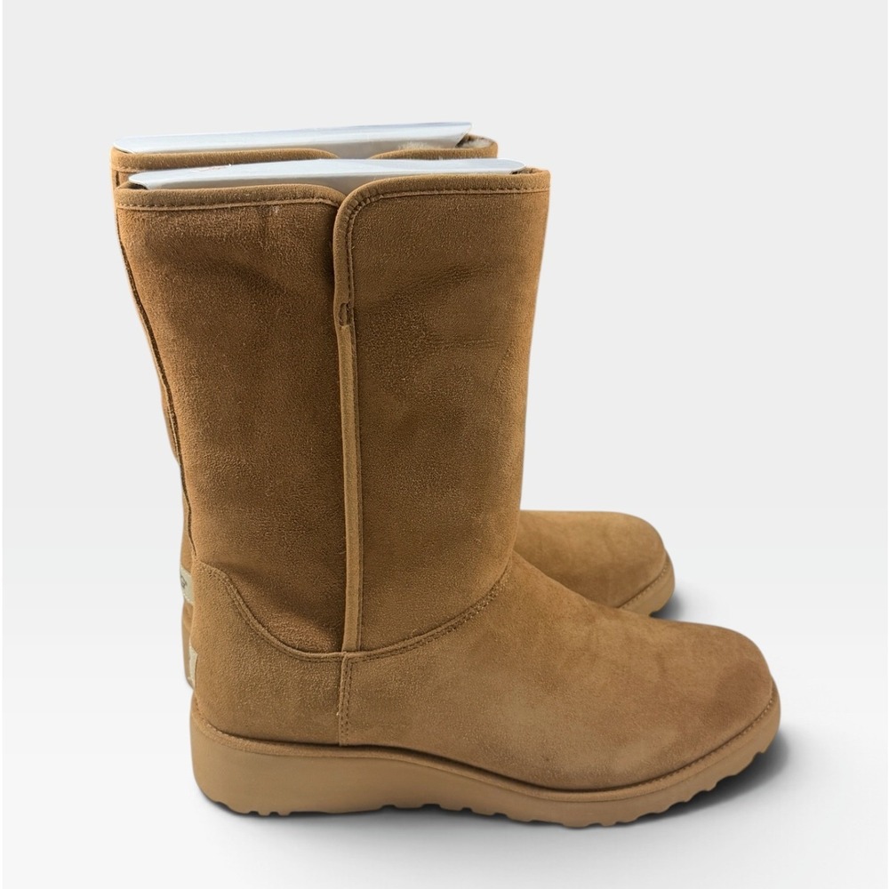 UGG Amie Mid Calf Boot Womens 11 Chestnut Suede Water Resistant New